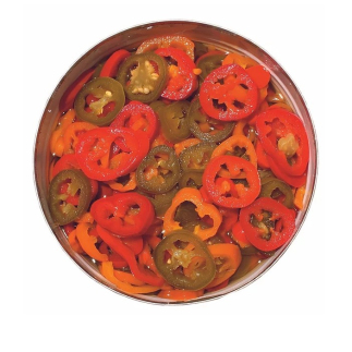 Papryka jalapeno 3 kolory (krążki w zalewie) - 2900g/1500g